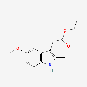 ETHYL 2-(5-METHOXY-2-METHYL-1H-INDOL-3-YL)ACETATE structure, CAS 17536-38-8