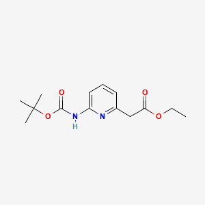 ETHYL 2-(6-((TERT-BUTOXYCARBONYL)AMINO)PYRIDIN-2-YL)ACETATE structure, CAS 408365-87-7