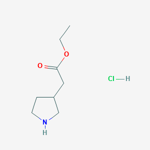 ETHYL 2-(PYRROLIDIN-3-YL)ACETATE HYDROCHLORIDE structure, CAS 726139-60-2