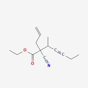 ETHYL 2-ALLYL-2-CYANO-3-METHYLHEPT-4-YNOATE structure, CAS 61813-51-2