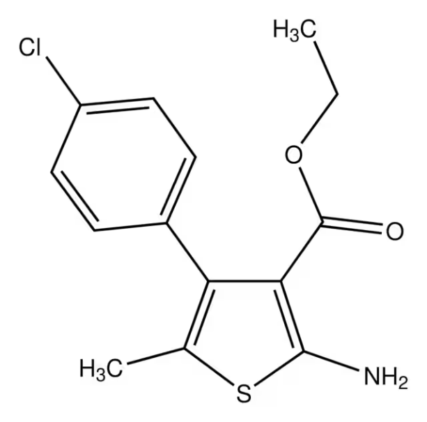 ETHYL 2-AMINO-4-(4-CHLOROPHENYL)-5-METHYLTHIOPHENE-3-CARBOXYLATE structure, CAS 350989-77-4