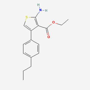 ETHYL 2-AMINO-4-(4-PROPYLPHENYL)THIOPHENE-3-CARBOXYLATE structure, CAS 350990-43-1