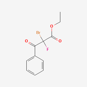 ETHYL 2-BROMO-2-FLUORO-3-OXO-3-PHENYLPROPANOATE structure, CAS 139101-23-8