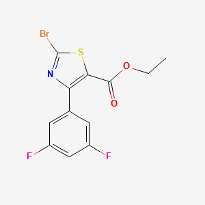 ETHYL 2-BROMO-4-(3,5-DIFLUOROPHENYL)THIAZOLE-5-CARBOXYLATE structure, CAS 1188123-06-9