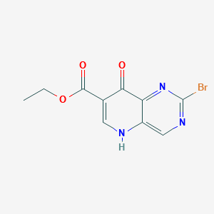 ETHYL 2-BROMO-8-HYDROXYPYRIDO[3,2-D]PYRIMIDINE-7-CARBOXYLATE structure, CAS 1098588-16-9