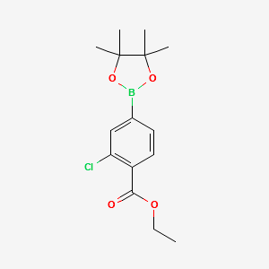 ETHYL 2-CHLORO-4-(4,4,5,5-TETRAMETHYL-1,3,2-DIOXABOROLAN-2-YL)BENZOATE structure, CAS 474709-76-7