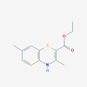 ETHYL 3,7-DIMETHYL-4H-BENZO[1,4]THIAZINE-2-CARBOXYLATE structure, CAS 76273-51-3