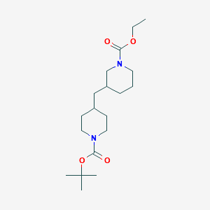 ETHYL 3-(1-BOC-PIPERIDIN-4-YLMETHYL)PIPERIDINE-1-CARBOXYLATE structure, CAS 340962-97-2