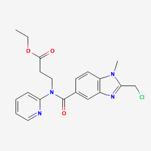 ETHYL 3-(2-(CHLOROMETHYL)-1-METHYL-N-(PYRIDIN-2-YL)-1H-BENZO[D]IMIDAZOLE-5-CARBOXAMIDO)PROPANOATE structure, CAS 1307233-94-8