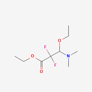 ETHYL 3-(DIMETHYLAMINO)-3-ETHOXY-2,2-DIFLUOROPROPANOATE structure, CAS 141546-96-5