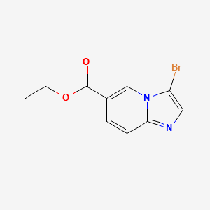 ETHYL 3-BROMOIMIDAZO[1,2-A]PYRIDINE-6-CARBOXYLATE structure, CAS 1215504-30-5