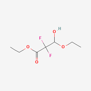 ETHYL 3-ETHOXY-2,2-DIFLUORO-3-HYDROXYPROPANOATE structure, CAS 141546-97-6