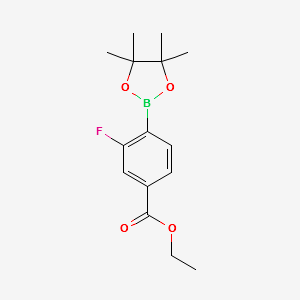 ETHYL 3-FLUORO-4-(4,4,5,5-TETRAMETHYL-1,3,2-DIOXABOROLAN-2-YL)BENZOATE structure, CAS 851334-92-4