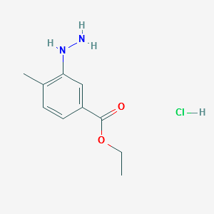 ETHYL 3-HYDRAZINYL-4-METHYLBENZOATE HYDROCHLORIDE structure, CAS 1185302-10-6