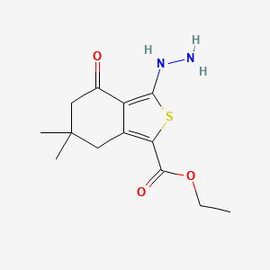 ETHYL 3-HYDRAZINYL-6,6-DIMETHYL-4-OXO-4,5,6,7-TETRAHYDROBENZO[C]THIOPHENE-1-CARBOXYLATE structure, CAS 172516-47-1