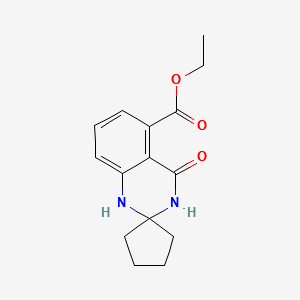 ETHYL 4'-OXO-3',4'-DIHYDRO-1'H-SPIRO[CYCLOPENTANE-1,2'-QUINAZOLINE]-5'-CARBOXYLATE structure, CAS 1272756-22-5