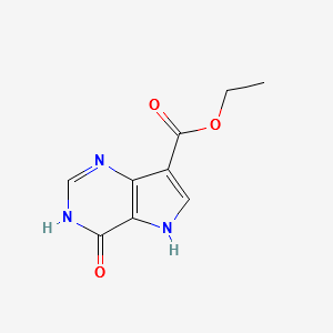 ETHYL 4,5-DIHYDRO-4-OXO-1H-PYRROLO[3,2-D]PYRIMIDINE-7-CARBOXYLATE structure, CAS 853058-41-0