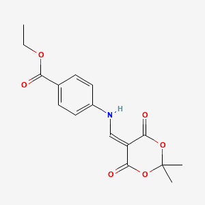 ETHYL 4-[(2,2-DIMETHYL-4,6-DIOXO[1,3]DIOXAN-5-YLIDENEMETHYL)AMINO]BENZOATE structure, CAS 205810-04-4