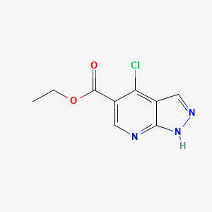 ETHYL 4-CHLORO-1H-PYRAZOLO[3,4-B]PYRIDINE-5-CARBOXYLATE structure, CAS 50476-72-7
