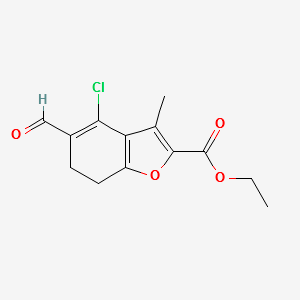 ETHYL 4-CHLORO-5-FORMYL-3-METHYL-6,7-DIHYDROBENZOFURAN-2-CARBOXYLATE structure, CAS 137987-76-9