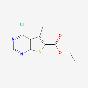 ETHYL 4-CHLORO-5-METHYLTHIENO[2,3-D]PYRIMIDINE-6-CARBOXYLATE structure, CAS 101667-98-5