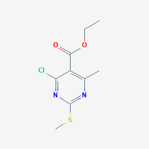 ETHYL 4-CHLORO-6-METHYL-2-(METHYLTHIO)PYRIMIDINE-5-CARBOXYLATE structure, CAS 583878-42-6