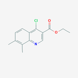 ETHYL 4-CHLORO-7,8-DIMETHYLQUINOLINE-3-CARBOXYLATE structure, CAS 56824-88-5