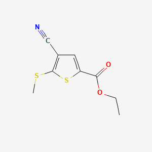 ETHYL 4-CYANO-5-(METHYLTHIO)THIOPHENE-2-CARBOXYLATE structure, CAS 116170-84-4