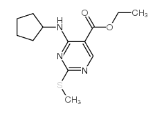 ETHYL 4-CYCLOPENTYLAMINO-2-METHYLSULFANYLPYRIMIDINE-5-CARBOXYLATE structure, CAS 211245-62-4