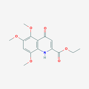 ETHYL 4-HYDROXY-5,6,8-TRIMETHOXYQUINOLINE-2-CARBOXYLATE structure, CAS 6046-71-5