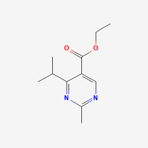 ETHYL 4-ISOPROPYL-2-METHYLPYRIMIDINE-5-CARBOXYLATE structure, CAS 127957-90-8