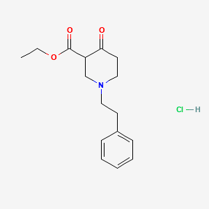 ETHYL 4-OXO-1-PHENETHYLPIPERIDINE-3-CARBOXYLATE HYDROCHLORIDE structure, CAS 1033-93-8