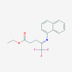 ETHYL 5,5,5-TRIFLUORO-4-(NAPHTHALEN-1-YLIMINO)PENTANOATE structure, CAS 928791-42-8