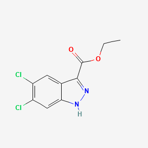 ETHYL 5,6-DICHLORO-1H-INDAZOLE-3-CARBOXYLATE structure, CAS 885278-50-2