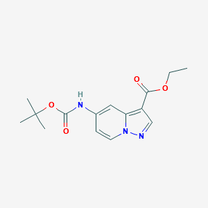 ETHYL 5-((TERT-BUTOXYCARBONYL)AMINO)PYRAZOLO[1,5-A]PYRIDINE-3-CARBOXYLATE structure, CAS 1101120-33-5