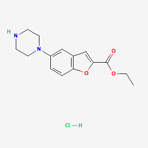 ETHYL 5-(PIPERAZIN-1-YL)BENZOFURAN-2-CARBOXYLATE HYDROCHLORIDE structure, CAS 765935-67-9