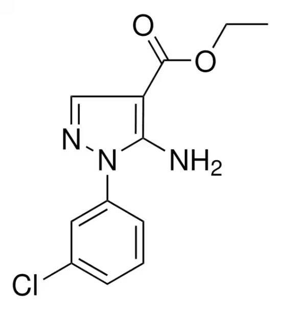 ETHYL 5-AMINO-1-(2-CHLOROPHENYL)-4-CYANO-1H-PYRAZOLE-3-CARBOXYLATE structure, CAS 1150164-00-3