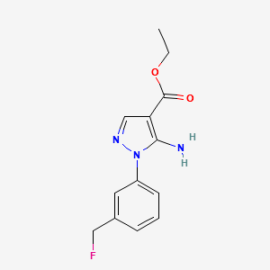 ETHYL 5-AMINO-1-(3-(FLUOROMETHYL)PHENYL)-1H-PYRAZOLE-4-CARBOXYLATE structure, CAS 110821-29-9
