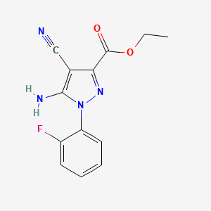 ETHYL 5-AMINO-4-CYANO-1-(2-FLUOROPHENYL)-1H-PYRAZOLE-3-CARBOXYLATE structure, CAS 1150164-20-7
