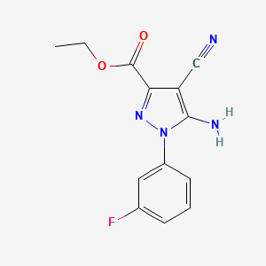 ETHYL 5-AMINO-4-CYANO-1-(3-FLUOROPHENYL)-1H-PYRAZOLE-3-CARBOXYLATE structure, CAS 1150164-17-2