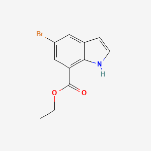 ETHYL 5-BROMO-1H-INDOLE-7-CARBOXYLATE structure, CAS 1065181-58-9