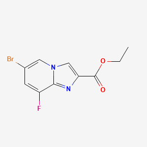 ETHYL 6-BROMO-8-FLUOROIMIDAZO[1,2-A]PYRIDINE-2-CARBOXYLATE structure, CAS 1260763-32-3