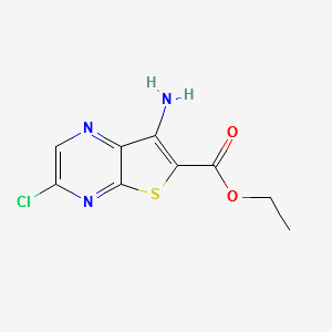 ETHYL 7-AMINO-3-CHLOROTHIENO[2,3-B]PYRAZINE-6-CARBOXYLATE structure, CAS 181284-02-6