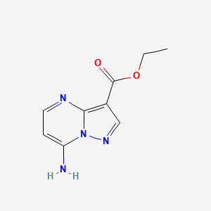 ETHYL 7-AMINOPYRAZOLO[1,5-A]PYRIMIDINE-3-CARBOXYLATE structure, CAS 1196153-97-5