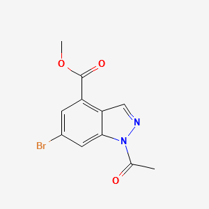 METHYL 1-ACETYL-6-BROMO-1H-INDAZOLE-4-CARBOXYLATE structure, CAS 1346597-55-4