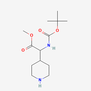 METHYL 2-((TERT-BUTOXYCARBONYL)AMINO)-2-(PIPERIDIN-4-YL)ACETATE structure, CAS 219832-76-5