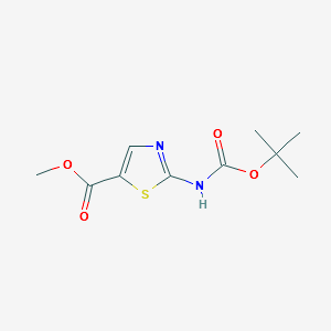 METHYL 2-((TERT-BUTOXYCARBONYL)AMINO)THIAZOLE-5-CARBOXYLATE structure, CAS 745078-03-9