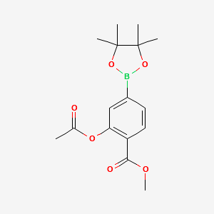 METHYL 2-ACETOXY-4-(4,4,5,5-TETRAMETHYL-1,3,2-DIOXABOROLAN-2-YL)BENZOATE structure, CAS 1073355-18-6