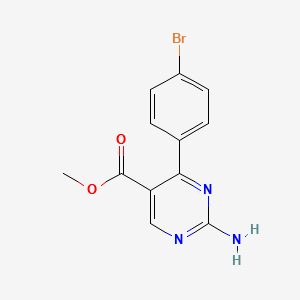 METHYL 2-AMINO-4-(4-BROMOPHENYL)PYRIMIDINE-5-CARBOXYLATE structure, CAS 1133115-66-8