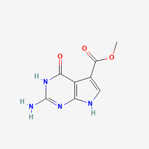 METHYL 2-AMINO-4-OXO-4,7-DIHYDRO-3H-PYRROLO[2,3-D]PYRIMIDINE-5-CARBOXYLATE structure, CAS 124738-76-7